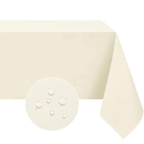 Softalker Rechteckige Tischdecke, wasserdicht und schmutzabweisend, knitterfreier Stoff, waschbar, 210 g/m², Polyester-Tischdecke für Esszimmer/Party/Buffet/Hochzeit (228.6x396.2 cm, elfenbeinfarben) Softalker Rechteckige Tischdecke, wasserdicht und schmutzabweisend, knitterfreier Stoff, waschbar, 210 g/m², Polyester-Tischdecke für Esszimmer/Party/Buffet/Hochzeit (228.6x396.2 cm, elfenbeinfarben) von Softalker