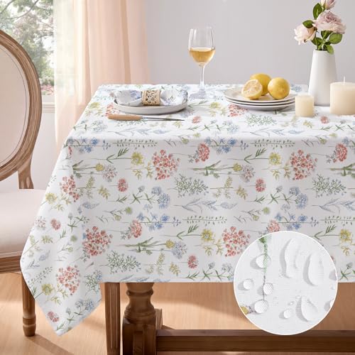 Softalker Tischdecke 80x80 cm Frühling abwaschbare Blumen Tischdecken Gartentisch Outdoor Tischtuch Wasserabweisend Klein Tischwäsche Festliche Sommer Deko für Party Camping, Hochzeiten, Geburtstag von Softalker