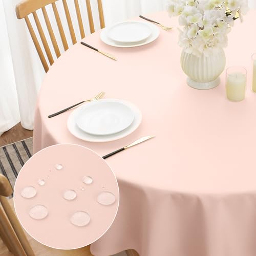 Softalker Tischdecke Abwaschbare Rosa Rund 160 cm Durchmesser Tischdecken Wasserabweisend und Fleckschutz aus 210 GSM Polyester Tischtuch Pflegeleicht für mädchen Geburtstag Party Weichnacht Silvester Softalker Tischdecke Abwaschbare Rosa Rund 160 cm Durchmesser Tischdecken Wasserabweisend und Fleckschutz aus 210 GSM Polyester Tischtuch Pflegeleicht für mädchen Geburtstag Party Weichnacht Silvester von Softalker