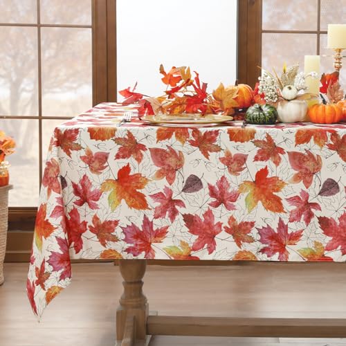 Softalker Tischdecke Herbst 140x180 cm abwaschbar & wasserabweisend,Ahornblätter in Orange-Rot,Table Cloth,herbstliche Tischdeko für Esstisch, Wohnzimmer, Garten, Halloween & Erntedank,Geschenk Softalker Tischdecke Herbst 140x180 cm abwaschbar & wasserabweisend,Ahornblätter in Orange-Rot,Table Cloth,herbstliche Tischdeko für Esstisch, Wohnzimmer, Garten, Halloween & Erntedank,Geschenk von Softalker