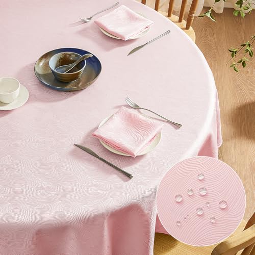 Softalker Tischdecke Rund 160 abwaschbar rosa Jacquard-Wellenmuster Wasserabweisend Abwischbar Fleckschutz Tischtuch Tablecloth für Outdoor Draußen Party Mädchen Geburtstag Silvester Hochzeit Frühling Softalker Tischdecke Rund 160 abwaschbar rosa Jacquard-Wellenmuster Wasserabweisend Abwischbar Fleckschutz Tischtuch Tablecloth für Outdoor Draußen Party Mädchen Geburtstag Silvester Hochzeit Frühling von Softalker