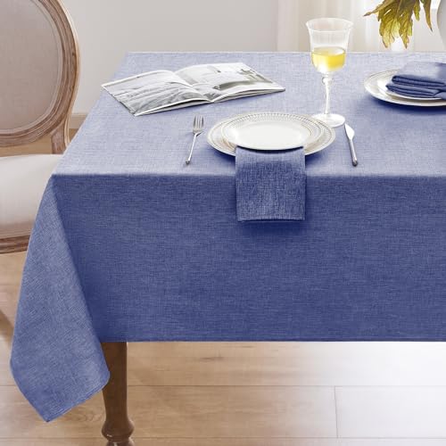 Softalker Tischdecke mit Leinenstruktur, wasserdicht und abwischbar im Bauernhaus-Stil, Jute-Optik, fleckenabweisend und bügelfrei, für Küche, Esszimmer, Feiertage und Partys (132 x 178 cm, Denimblau) Softalker Tischdecke mit Leinenstruktur, wasserdicht und abwischbar im Bauernhaus-Stil, Jute-Optik, fleckenabweisend und bügelfrei, für Küche, Esszimmer, Feiertage und Partys (132 x 178 cm, Denimblau) von Softalker