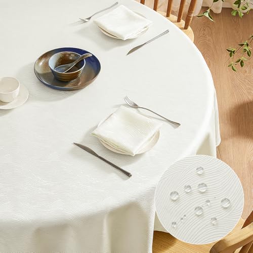Softalker Tischdecke rund 140 Weihnachten Beige abwaschbar Wasserabweisend Jacquard-Wellenmuster Abwischbar Fleckschutz Tischtuch für Outdoor Draußen Party Geburtstag Silvester Hochzeit Garten Softalker Tischdecke rund 140 Weihnachten Beige abwaschbar Wasserabweisend Jacquard-Wellenmuster Abwischbar Fleckschutz Tischtuch für Outdoor Draußen Party Geburtstag Silvester Hochzeit Garten von Softalker