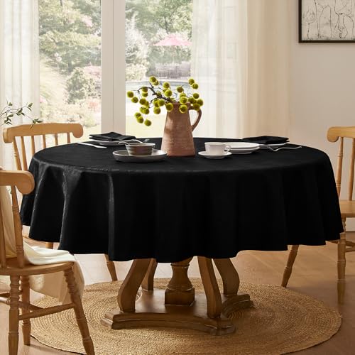 Softalker Tischdecke rund 140 abwaschbar schwarz Wasserabweisend Jacquard-Wellenmuster Abwischbar Fleckschutz Tischtuch für Outdoor Draußen Party Geburtstag Silvester Hochzeit Garten Weihnachten Softalker Tischdecke rund 140 abwaschbar schwarz Wasserabweisend Jacquard-Wellenmuster Abwischbar Fleckschutz Tischtuch für Outdoor Draußen Party Geburtstag Silvester Hochzeit Garten Weihnachten von Softalker