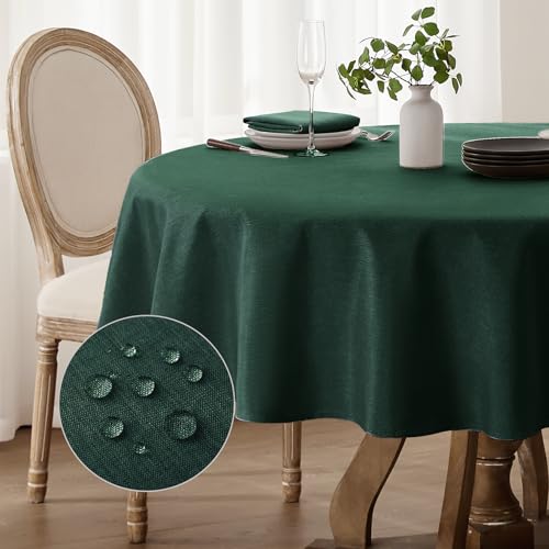 Softalker Tischdecke rund 160 cm Weihnachten Grün abwaschbare Tischdecken aus 210 GSM Leinenoptik Tischtuch Wasserabweisende Silvester Gartentischdecke Tablecloth für Outdoor Herbst,Einschulung,Party Softalker Tischdecke rund 160 cm Weihnachten Grün abwaschbare Tischdecken aus 210 GSM Leinenoptik Tischtuch Wasserabweisende Silvester Gartentischdecke Tablecloth für Outdoor Herbst,Einschulung,Party von Softalker