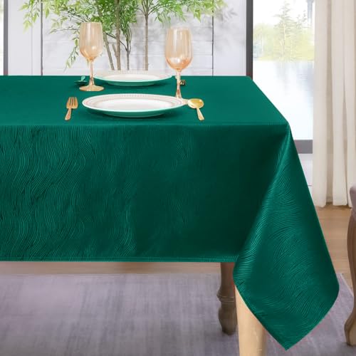 Softalker Weihnachten Grüne Tischdecke 320 x 140 Abwaschbar Wasserabweisend Jacquard-Wellenmuster rechteckig großes Tischtuch für Outdoor Draußen Garten Party Geburtstag Silvester Neujahr Softalker Weihnachten Grüne Tischdecke 320 x 140 Abwaschbar Wasserabweisend Jacquard-Wellenmuster rechteckig großes Tischtuch für Outdoor Draußen Garten Party Geburtstag Silvester Neujahr von Softalker
