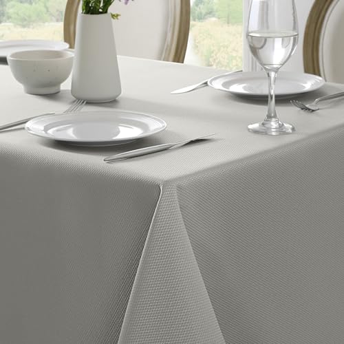 Softalker rechteckige Tischdecke mit gewebtem Texturmuster, Jacquard, wasserdicht, abwischbar, fleckenresistent und knitterfrei, für Festtagsessen und Partys – 152,4 x 365,76 cm, Hellgrau Softalker rechteckige Tischdecke mit gewebtem Texturmuster, Jacquard, wasserdicht, abwischbar, fleckenresistent und knitterfrei, für Festtagsessen und Partys – 152,4 x 365,76 cm, Hellgrau von Softalker