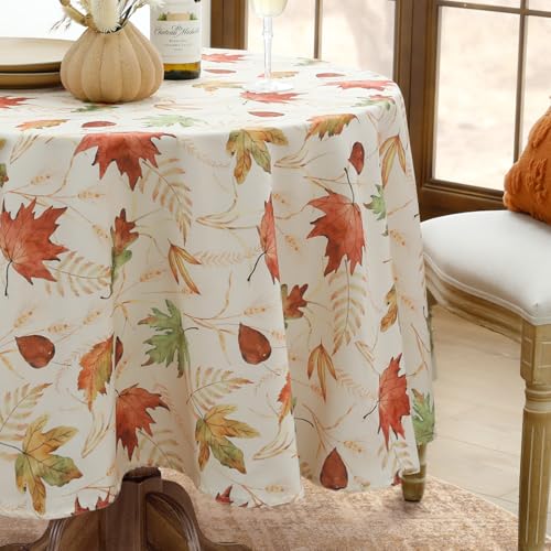 Softalker runde Tischdecke Herbst 160 cm Beige mit Ahornblatt grün und gelb,herbstliche Tischdecken, wasserabweisend und abwaschbar ideal für Garten, Balkon, Küche,Couchtisch,Restaurant,Cafe,Party Softalker runde Tischdecke Herbst 160 cm Beige mit Ahornblatt grün und gelb,herbstliche Tischdecken, wasserabweisend und abwaschbar ideal für Garten, Balkon, Küche,Couchtisch,Restaurant,Cafe,Party von Softalker
