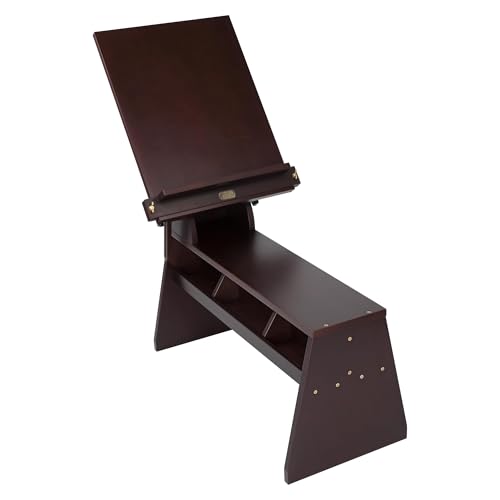 SoHo Urban Artist Verstellbare Staffelei für Zeichenstaffelei – stabiles Buchenholz mit Mahagoni-Finish, 45,7 x 69,5 cm großes Zeichenbrett, Künstler-Staffelei in voller Größe mit Aufbewahrungsbank SoHo Urban Artist Verstellbare Staffelei für Zeichenstaffelei – stabiles Buchenholz mit Mahagoni-Finish, 45,7 x 69,5 cm großes Zeichenbrett, Künstler-Staffelei in voller Größe mit Aufbewahrungsbank von Soho Urban Artist