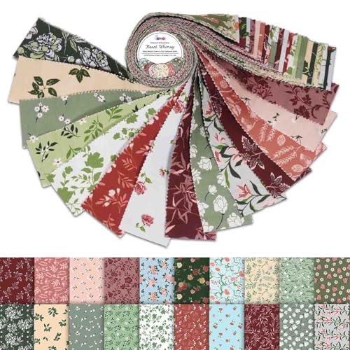 Soimoi Jelly Roll-Stoffstreifen Zum Quilten, 6,3 Cm, Vorgeschnitten Für Heimwerker, 40 Streifen Sortiertes Bündel, Perfekter Quiltstoff Zum Nähen, Jelly Roll Für Stoffbündel, Teppich - Blumig Launisch Soimoi Jelly Roll-Stoffstreifen Zum Quilten, 6,3 Cm, Vorgeschnitten Für Heimwerker, 40 Streifen Sortiertes Bündel, Perfekter Quiltstoff Zum Nähen, Jelly Roll Für Stoffbündel, Teppich - Blumig Launisch von Soimoi
