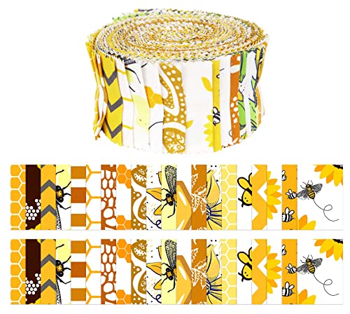 Soimoi Jelly Roll Stoffstreifen zum Quilten, vorgeschnittener Stoff für DIY, 40 Streifen, sortierte Bündel, gelbe Geleerolle für Scrapbooking, perfekter Quiltstoff zum Nähen, Basteln, Heimdekoration, von Soimoi