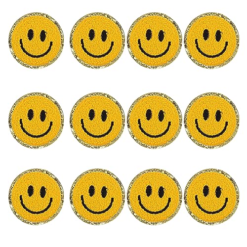Solasocool Gelbes Smiley-Gesicht, selbstklebend, zum Aufbügeln, aus Chenille, 12 Stück, Happy Face aus Filz zum Aufnähen, für Kleidung, Jacken, Rucksäcke, Jeans, Hüte Solasocool Gelbes Smiley-Gesicht, selbstklebend, zum Aufbügeln, aus Chenille, 12 Stück, Happy Face aus Filz zum Aufnähen, für Kleidung, Jacken, Rucksäcke, Jeans, Hüte von Solasocool