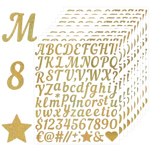 10 Blätter Goldene Glänzende Selbstklebende Buchstaben Aufkleber, Wetterfeste Vinyl Sticker, DIY Klebebuchstaben Für Hochzeit, Geburtstag, Tür, Briefkasten, Wunschtext Aufkleber 10 Blätter Goldene Glänzende Selbstklebende Buchstaben Aufkleber, Wetterfeste Vinyl Sticker, DIY Klebebuchstaben Für Hochzeit, Geburtstag, Tür, Briefkasten, Wunschtext Aufkleber von Solaverano