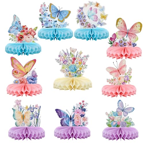 10 Stück Schmetterling Geburtstag Dekorationen, Schmetterling Tafelaufsätze Tische, Schmetterling Wabe Tabelle Dekorationen Tafelaufsatz Schmetterling, Rosa, Lila und Blau Schmetterling Wabenset 10 Stück Schmetterling Geburtstag Dekorationen, Schmetterling Tafelaufsätze Tische, Schmetterling Wabe Tabelle Dekorationen Tafelaufsatz Schmetterling, Rosa, Lila und Blau Schmetterling Wabenset von Solaverano