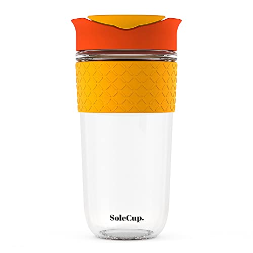 SoleCup Kaffeebecher aus Glas, wiederverwendbar, 530 ml, Rot von SoleCup.