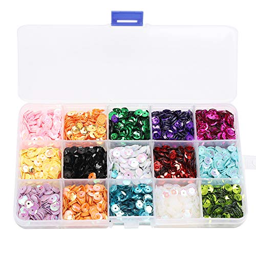 Soleebee 15 Farben Lose Craft Pailletten Großschale Pailletten für DIY Kunsthandwerk Making Hochzeitsdekoration, 6mm schillernden Flitter, 150 Gramm Soleebee 15 Farben Lose Craft Pailletten Großschale Pailletten für DIY Kunsthandwerk Making Hochzeitsdekoration, 6mm schillernden Flitter, 150 Gramm von Soleebee