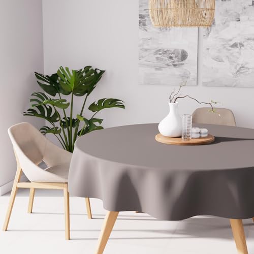 Soleil d'ocre Alix Tischdecke, schmutzabweisend, rund, Mokka, Polyester, braun, Diametre 180 cm Soleil d'ocre Alix Tischdecke, schmutzabweisend, rund, Mokka, Polyester, braun, Diametre 180 cm von Soleil d'ocre