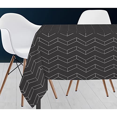 Soleil d'ocre Platz Nappe, Polyester, Grau, 140 x 240 cm von Soleil d'ocre