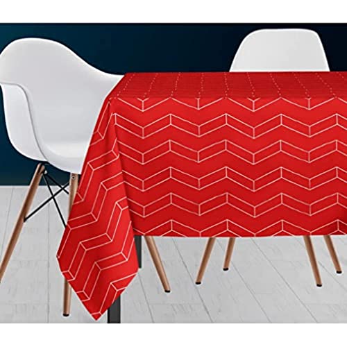 Soleil d'ocre Platz Nappe, Polyester, Rot, 140 x 240 cm von Soleil d'ocre