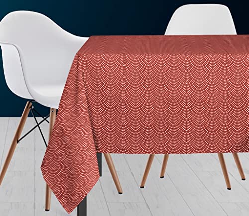 Soleil d'ocre Köder Nappe, Polyester, Rot, 180 x 180 cm von Soleil d'ocre