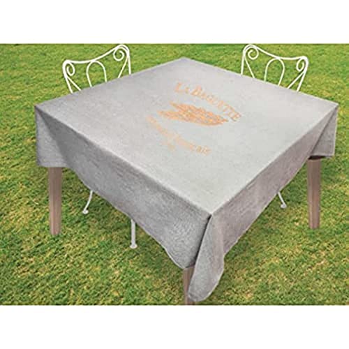 Soleil d'ocre Nappe Quadrat, Baumwolle, Grau, 180x180 cm von Soleil d'ocre