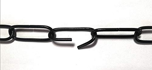 Solenzo - Kette aus Stahl, nicht verschweißt, Schwarz für Hängeleuchte, Beleuchtung, Vintage-Deko (3 m) von Solenzo