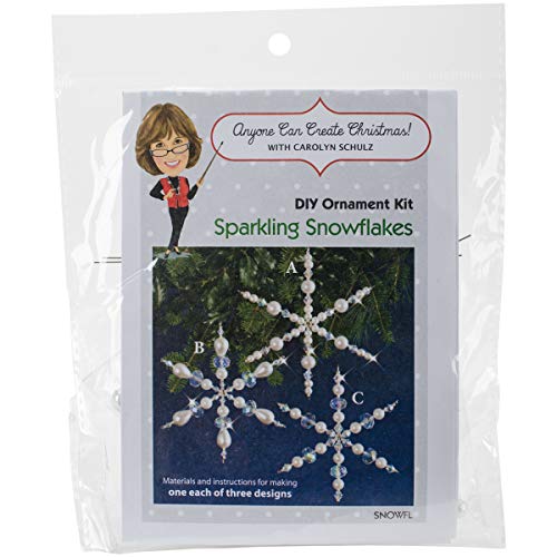 Solid Oak Glitzernde Schneeflocken Ornament Kit, Kristall/Perle von Solid Oak