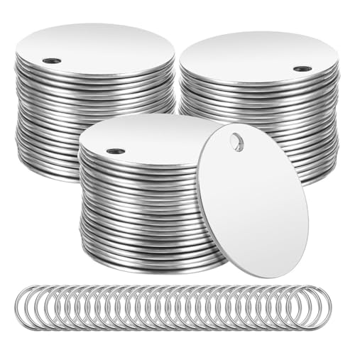 Solimind 55 Stück Blanke Metall-Stanzanhänger - Runde 1,2 Große Edelstahl-Stanzrohlinge mit Loch, für die Schmuckherstellung, DIY Solimind 55 Stück Blanke Metall-Stanzanhänger - Runde 1,2 Große Edelstahl-Stanzrohlinge mit Loch, für die Schmuckherstellung, DIY von Solimind