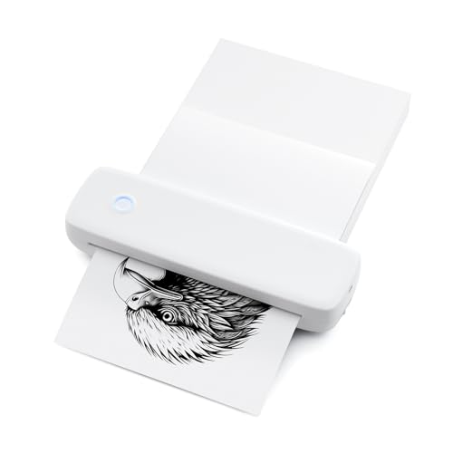 Solinder Tragbarer Thermischer Drucker Drahtloser -Reisedrucker Mobiler Drucker 304DPI Hochauflösender Tintenerdruck mit Eingebautem 2600 -mAh -Akku für Geschäftsreisen der Büroschule (Weiß) von Solinder