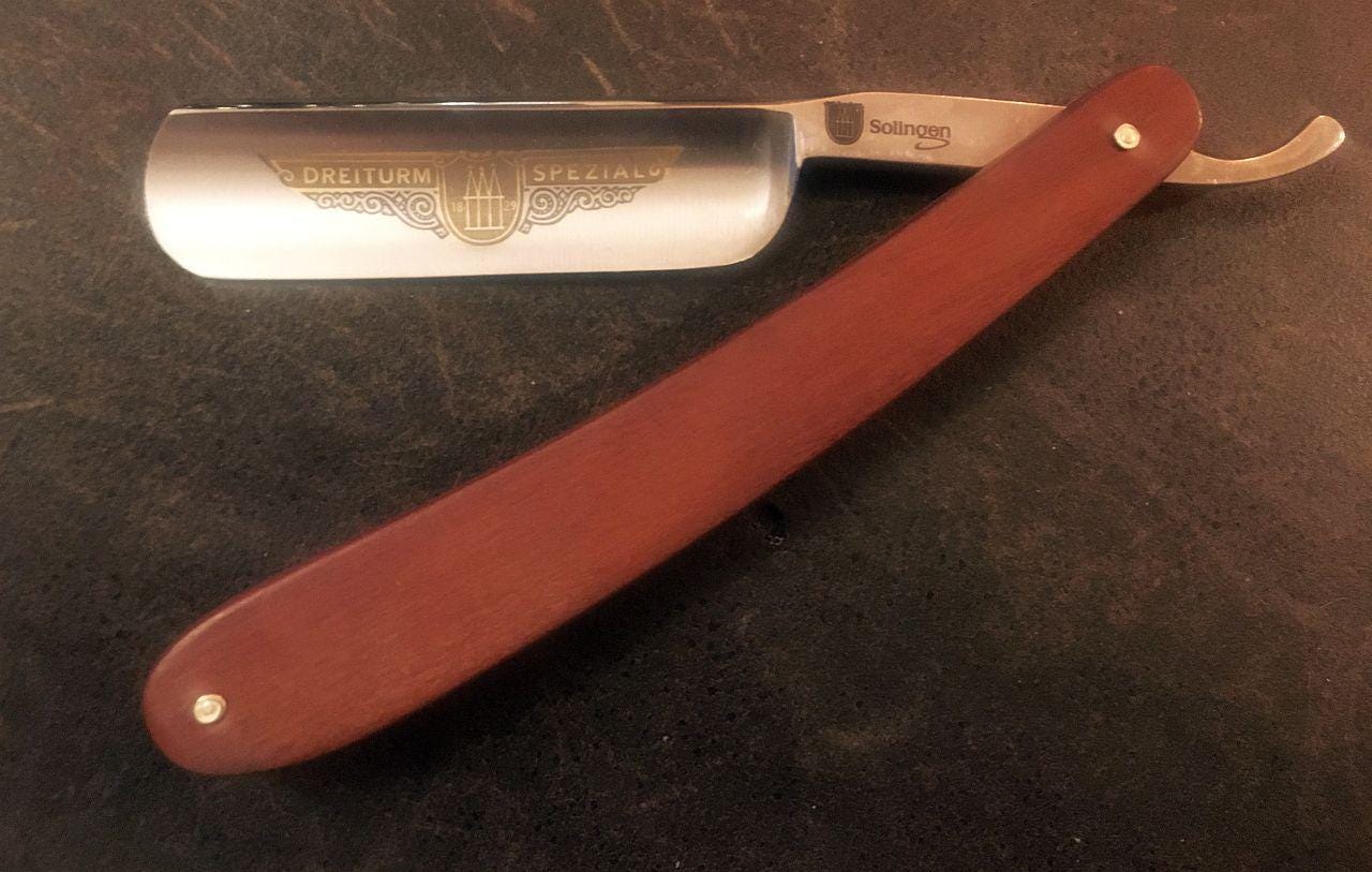 Neues 6/8 Rasiermesser Dreiturm J.a.schmidt Solingen Pflaumenholz Neues 6/8 Rasiermesser Dreiturm J.a.schmidt Solingen Pflaumenholz von SolingerStahl