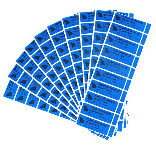 Manipulationssichere Sicherheits-Aufkleber, Klebeband-resistente Etiketten, Versiegelung, Sicherheit verhindert offene Hohlräume (2,5 x 8 cm, markiert auf dem Aufkleber, blau), 100 Stück von Solitary Walker