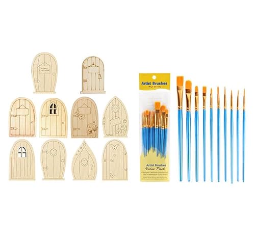 Sollee 30 Stück Hölzerne Feentür zum Bemalen Unbemalte Feentüren Leere Feentüren Hölzerne Feentüren Elfen Tür Garten für Wand Weihnachten Handwerk von Sollee