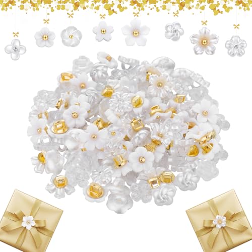 Solsew 100 Stück kleine Blumenknöpfe zum Nähen (10–15 mm), durchscheinend und matt, Blusenknöpfe für Bastelarbeiten, Kleidung und DIY-Projekte, Scrapbook-Dekoration (frisch) von Solsew