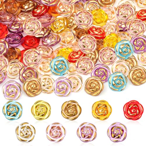 Solsew 150 Stück 12,5 mm transparente Rosenblüten Acryl Nähknöpfe 9 Farben gemischt zum Nähen, Plüschpuppenkleidung, DIY Handwerk für Hemd-Dekoration, Armband Solsew 150 Stück 12,5 mm transparente Rosenblüten Acryl Nähknöpfe 9 Farben gemischt zum Nähen, Plüschpuppenkleidung, DIY Handwerk für Hemd-Dekoration, Armband von Solsew