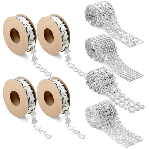 Solsew 8 Rollen Homecoming Mum Bänder inklusive 4 Rollen 8 Yard Bling Kristall Strass Band 20 Yard glitzerndes Polyester Stern Diamant Band Trim für DIY Homecoming Mama Party Decor Solsew 8 Rollen Homecoming Mum Bänder inklusive 4 Rollen 8 Yard Bling Kristall Strass Band 20 Yard glitzerndes Polyester Stern Diamant Band Trim für DIY Homecoming Mama Party Decor von Solsew