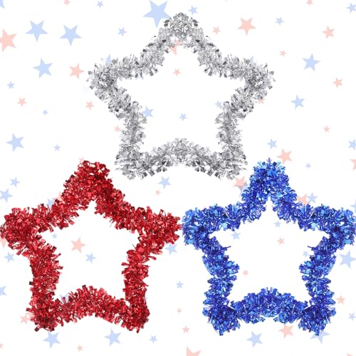 Solsew Patriotischer Lametta-Kranz zum 4. Juli, patriotischer Lametta-Kranz, Stern-Lametta, patriotische Girlande, rot, weiß und blau, Girlande für Gedenktag, Unabhängigkeitstag, Wandfenster, Zuhause Solsew Patriotischer Lametta-Kranz zum 4. Juli, patriotischer Lametta-Kranz, Stern-Lametta, patriotische Girlande, rot, weiß und blau, Girlande für Gedenktag, Unabhängigkeitstag, Wandfenster, Zuhause von Solsew