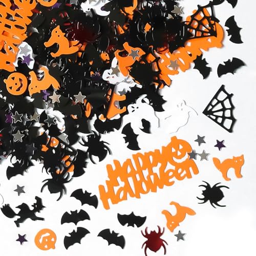 30 g Halloween Streusel, Halloween Tischdekorationen Konfetti geformte Kürbisse Spinnennetze Fledermäuse Hexen Stern Katze Geist Konfetti für Party Dekorationen Supplies 30 g Halloween Streusel, Halloween Tischdekorationen Konfetti geformte Kürbisse Spinnennetze Fledermäuse Hexen Stern Katze Geist Konfetti für Party Dekorationen Supplies von Solvica