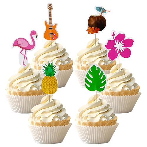 Hawaiianische Party-Dekorationen, Cupcake-Topper, Blumen und Palmblätter, Ananas, Flamingo, Kuchendekoration, tropische Bar, Strand, Garten, Pool, Moana, Party-Dekoration, Happy Birthday Hawaiianische Party-Dekorationen, Cupcake-Topper, Blumen und Palmblätter, Ananas, Flamingo, Kuchendekoration, tropische Bar, Strand, Garten, Pool, Moana, Party-Dekoration, Happy Birthday von Solvica