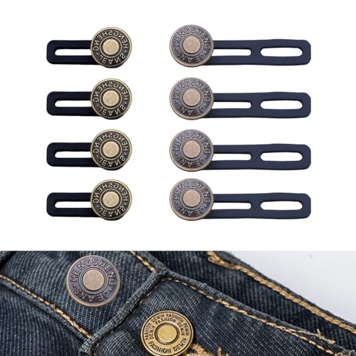 Knopfverlängerung für Hosen, verstellbare Jeansknöpfe, Taillenverlängerung, Cincher-Clip für Herren, Hosen, Röcke, 8 Stück Knopfverlängerung für Hosen, verstellbare Jeansknöpfe, Taillenverlängerung, Cincher-Clip für Herren, Hosen, Röcke, 8 Stück von Solvica