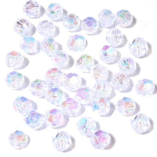 100 Stück Große Glasperlen Zum Auffädeln, Bunte Facettierte Perlen, AB-Farbe Facettierte Perlen, Glasperlen mit Loch für Basteln Schmuckherstellung, DIY Halsketten 100 Stück Große Glasperlen Zum Auffädeln, Bunte Facettierte Perlen, AB-Farbe Facettierte Perlen, Glasperlen mit Loch für Basteln Schmuckherstellung, DIY Halsketten von Solyraflux
