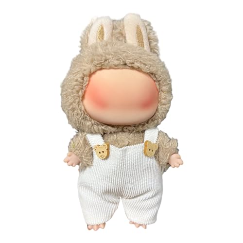 Puppenbekleidung Set für 17cm Labubu Puppen, Labubu Kleidung, Outfit -Set mit Hut oder Kopfbedeckung, Plüschkleidung Noverall Röcke und Freizeit-Sets (1-8) von Somerway