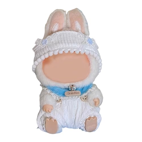 Puppenbekleidung Set für 17cm Labubu Puppen, Labubu Kleidung, Outfit -Set mit Hut oder Kopfbedeckung, Plüschkleidung Noverall Röcke und Freizeit-Sets (3-3) von Somerway