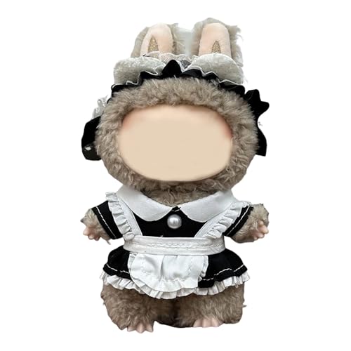 Puppenbekleidung Set für 17cm Labubu Puppen, Labubu Kleidung, Outfit -Set mit Hut oder Kopfbedeckung, Plüschkleidung Noverall Röcke und Freizeit-Sets (3-5) von Somerway