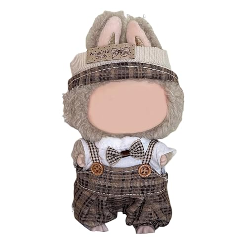 Puppenbekleidung Set für 17cm Labubu Puppen, Labubu Kleidung, Outfit -Set mit Hut oder Kopfbedeckung, Plüschkleidung Noverall Röcke und Freizeit-Sets (3-7) von Somerway