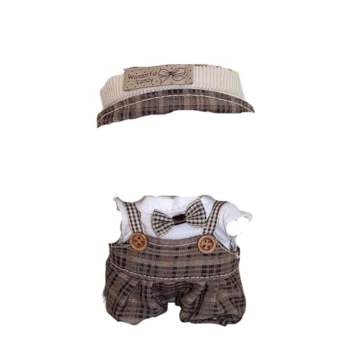 Puppenbekleidung Set für 17cm Labubu Puppen, Labubu Kleidung, Outfit -Set mit Hut oder Kopfbedeckung, Plüschkleidung Noverall Röcke und Freizeit-Sets (3-7) von Somerway