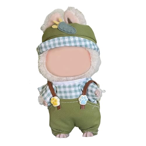Puppenbekleidung Set für 17cm Labubu Puppen, Labubu Kleidung, Outfit -Set mit Hut oder Kopfbedeckung, Plüschkleidung Noverall Röcke und Freizeit-Sets (3-8) von Somerway