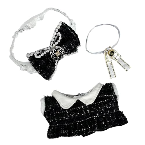 Puppenkleidung für 17cm Labubu Puppen, Labubu Kleidung, Labubu Puppenoverall mit Hut Mini-Puppen-Kleidungsset, Einfach zu tragen Perfekte Passform Schnellwechsel-Outfit (A) von Somerway