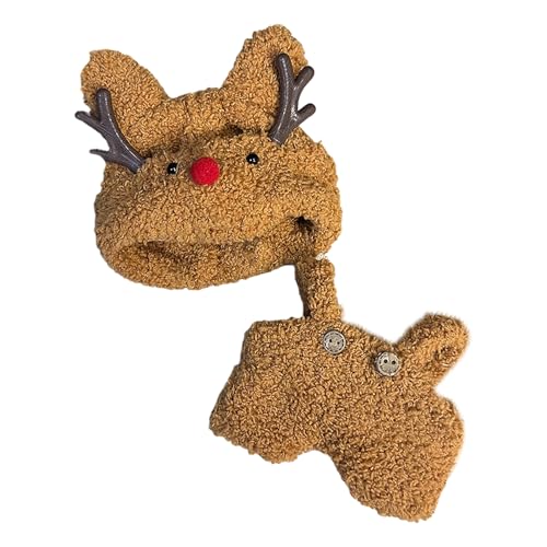 Puppenkleidung für 17cm Labubu Puppen, Labubu Kleidung, Labubu Puppenoverall mit Hut Mini-Puppen-Kleidungsset, Einfach zu tragen Perfekte Passform Schnellwechsel-Outfit (G) von Somerway