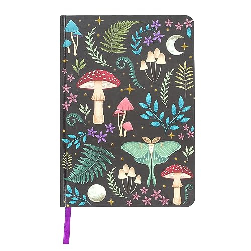 Bezauberndes A5-Notizbuch, dunkler Wald, mit mystischen Pilzen, leuchtenden Luna-Motten und magischen Pflanzen, Goldfolienkanten, Lesebändchen, Journaling & Desktop-Schreibwaren Bezauberndes A5-Notizbuch, dunkler Wald, mit mystischen Pilzen, leuchtenden Luna-Motten und magischen Pflanzen, Goldfolienkanten, Lesebändchen, Journaling & Desktop-Schreibwaren von Something Different Wholesale