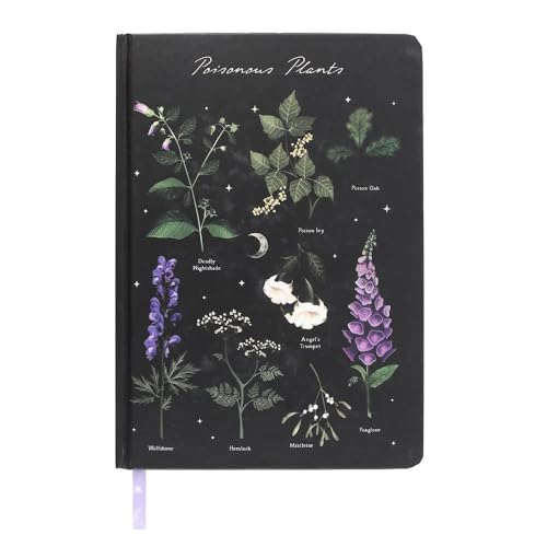 Something Different Wholesale Poisonous Plants A5 Notizbuch - Botanisches Illustrationsdesign, 200 linierte Seiten, von der Natur inspiriertes Gothic-Tagebuch für Tagebücher & Skizzieren von Something Different Wholesale